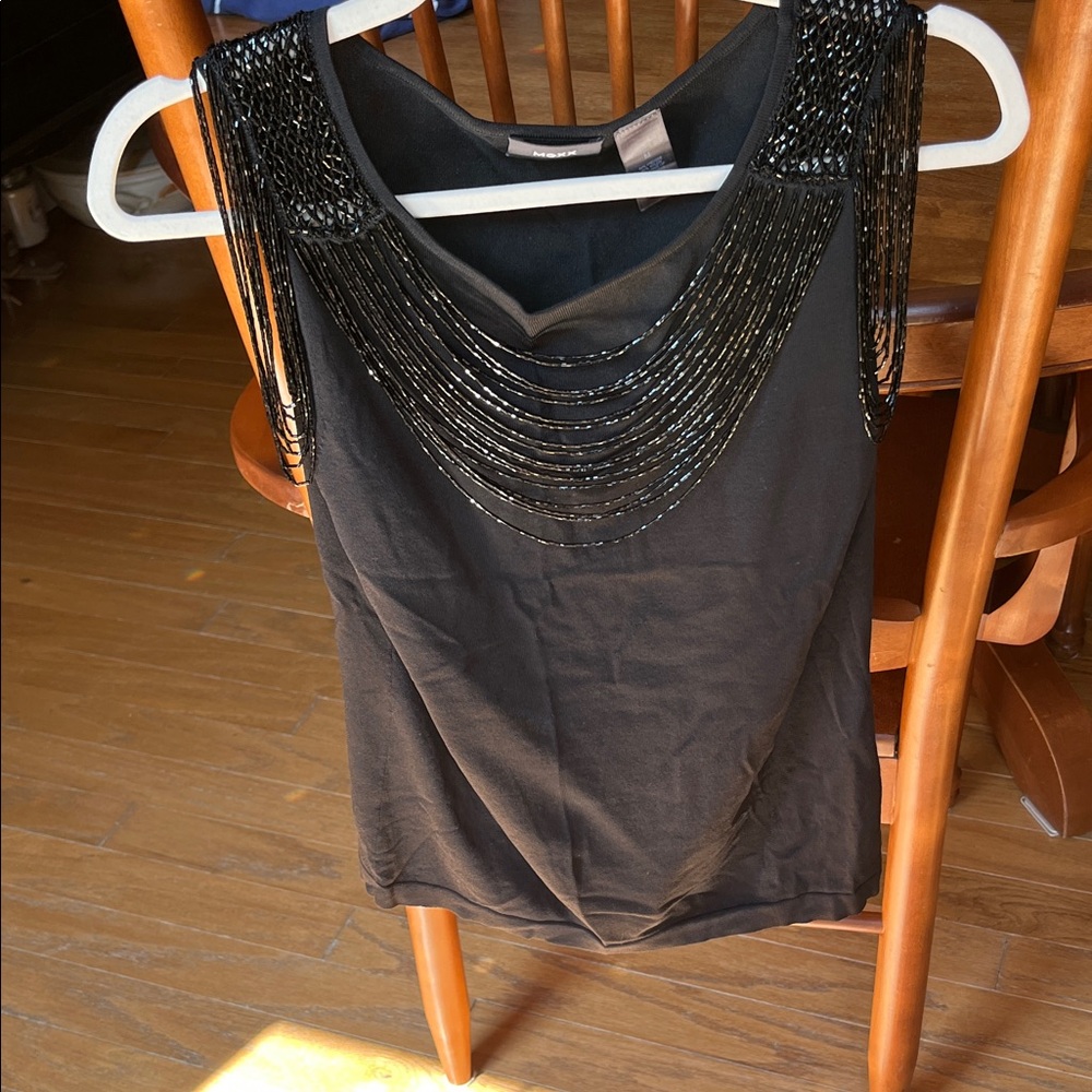 Mexx Black Beaded Tank Top
